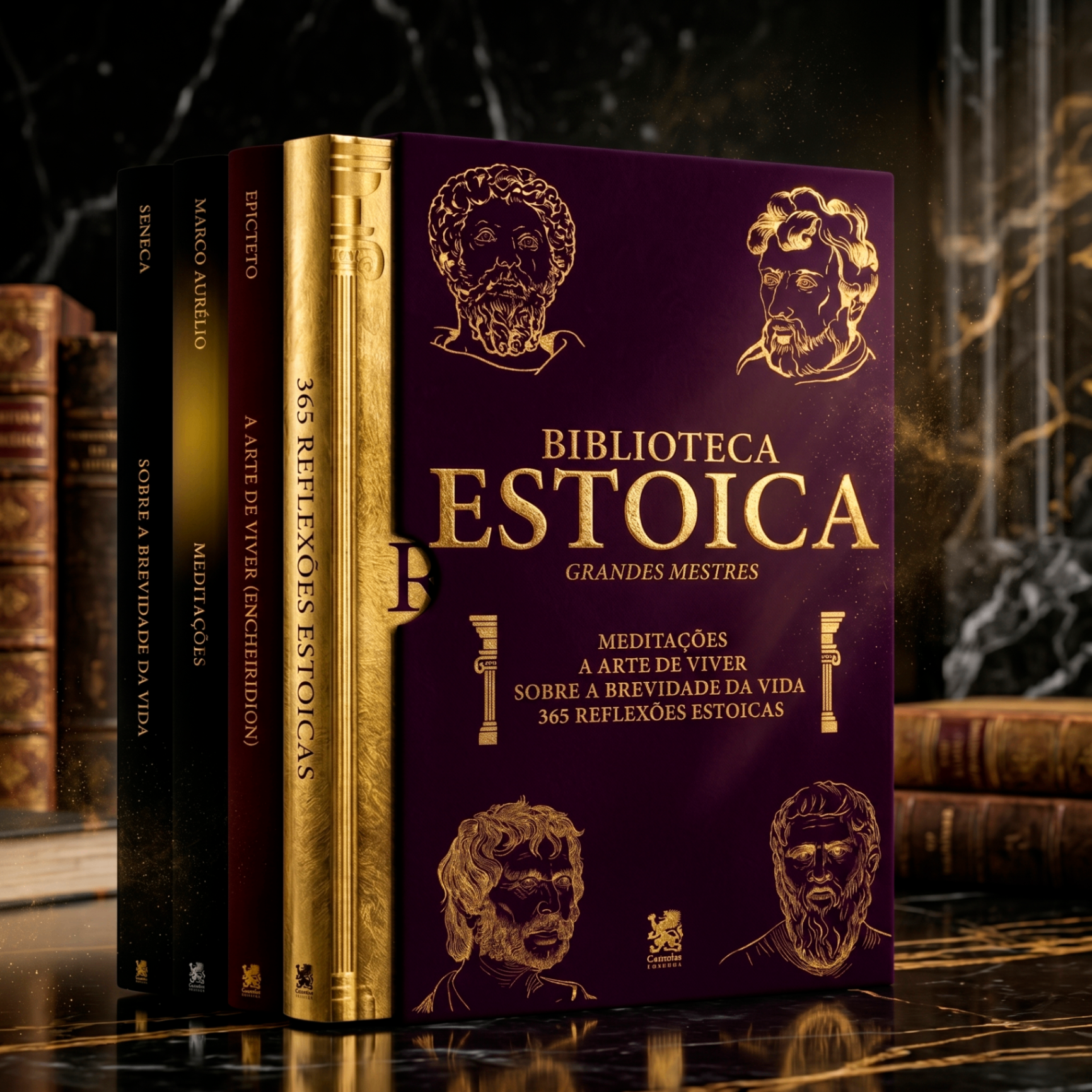 Box Biblioteca Estoica: Grandes Mestres Volume I \u2014 4 livros em edi\u00e7\u00e3o especial